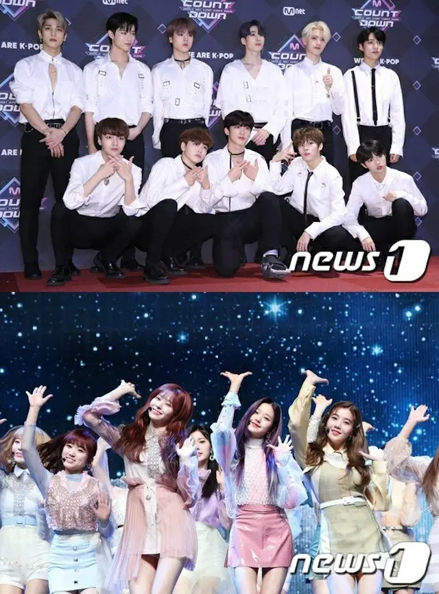 【公式】「X1」＆「IZ*ONE」、「2019MAMA」には参加せず…本日（11/26）Mnetが発表。上が「X1」、下が「IZ*ONE」。（提供:news1）