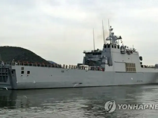 １８年の演習に参加した韓国海軍の艦艇＝（聯合ニュース）