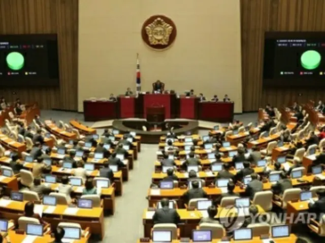 韓国国会は本会議で補正予算案を可決した＝17日、ソウル（聯合ニュース）