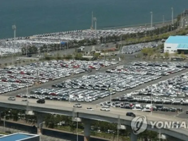 現代自動車蔚山工場の輸出船積み埠頭（ふとう、資料写真）＝（聯合ニュース）