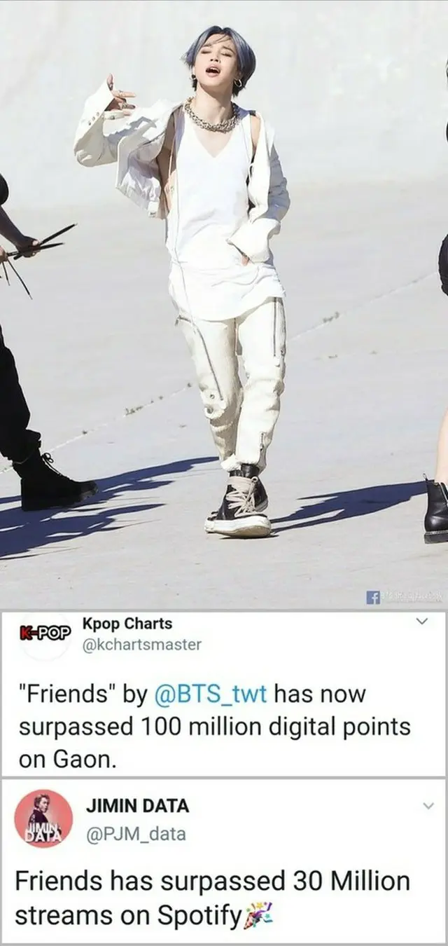 韓国ボーイズグループ「BTS（防弾少年団）」メンバーのJIMINによる初めてのプロデュース曲「Friends」が、ストリーミングでとんでもないパワーを見せている。（画像提供:OSEN）