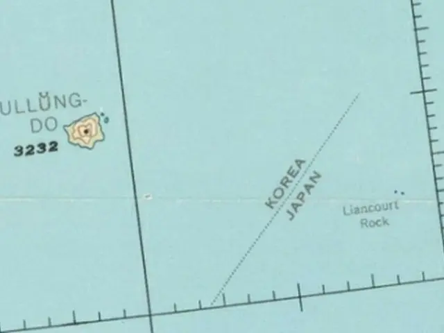 日本国際問題研究所が公開した１９５４年の航空図の一部（同研究所ＨＰより）＝（聯合ニュース）≪転載・転用禁止≫