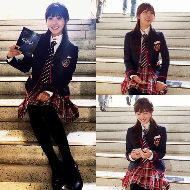 女優ユジン、40代でも完璧に制服を着こなすビジュアルを披露（画像提供:wowkorea）