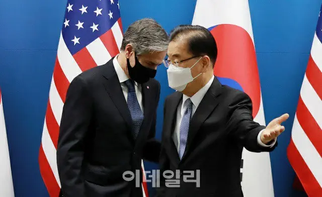 鄭義溶 韓国外相とブリンケン米国務長官（画像提供:wowkorea）