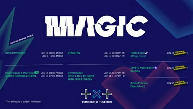 「TOMORROW X TOGETHER（TXT）」、初の英語曲「Magic」でグローバル人気に拍車＝プロモーションスケジュール公開（画像提供:wowkorea）