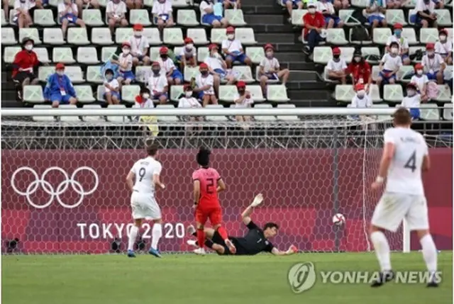 後半２５分に韓国は失点した＝２２日、鹿嶋（聯合ニュース）