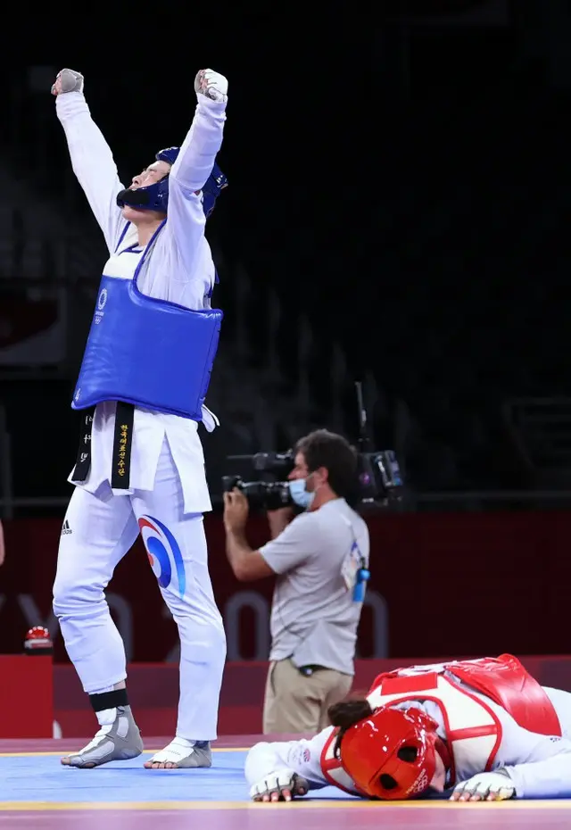 女子デコンドー、67キロ超級イ・ダビン、劇的勝利で決勝戦進出＝韓国（画像提供:wowkorea）