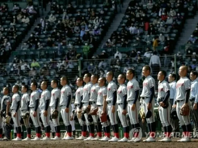 今春の選抜高校野球大会に出場した京都国際高の選手＝（共同＝聯合ニュース）