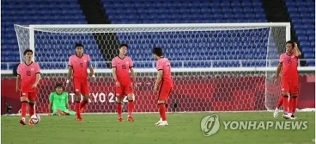 東京五輪サッカー男子の準々決勝で韓国はメキシコに３―６で敗れた＝３１日、横浜（聯合ニュース）