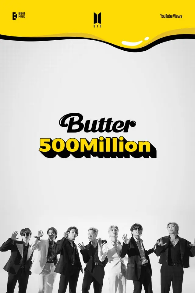 「BTS（防弾少年団）」、「Butter」のミュージックビデオが5億ビューを突破（画像提供:wowkorea）