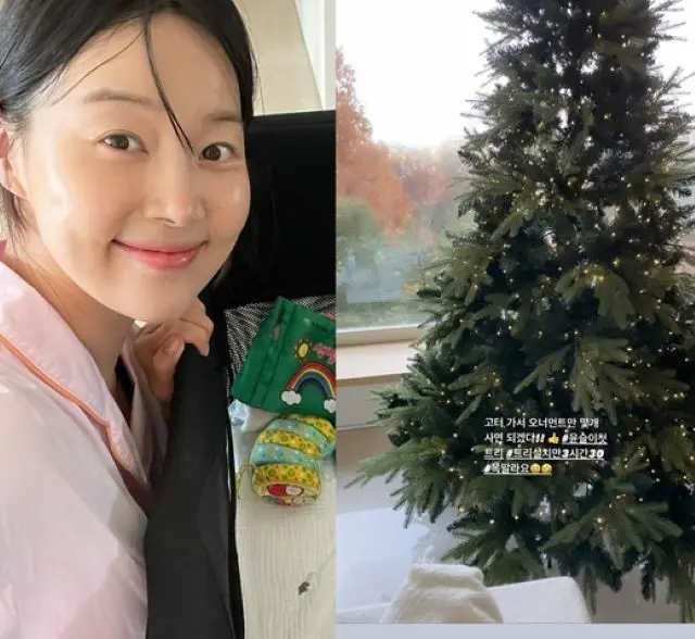 女優ハン・ジヘ、長女ユンスルちゃんのためにクリスマスツリー作りに奮闘「設置だけで3時間30分かかった」（画像提供:wowkorea）