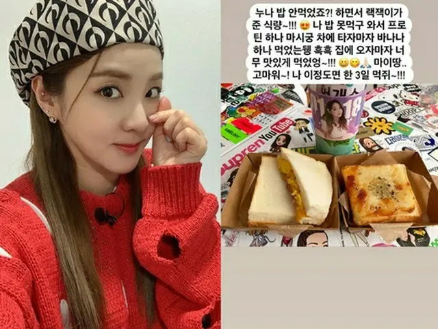 DARA（元2NE1）、ファンからの愛情たっぷりサンドイッチに感動（画像提供:wowkorea）