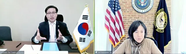 韓国の呂翰九 産業通商本部長（左）と米通商代表部のキャサリン・タイ代表（画像提供:wowkorea）