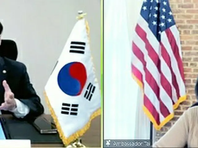 韓国の呂翰九 産業通商本部長（左）と米通商代表部のキャサリン・タイ代表（画像提供:wowkorea）