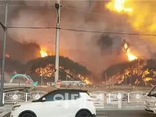 蔚珍・三陟の山火事、夜間消火体制へ…三陟LNG基地を守るため「総力戦」＝韓国報道