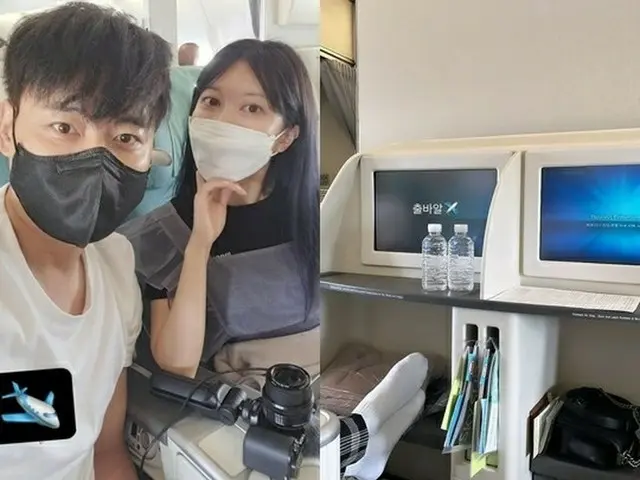 イ・ジフン、日本人妻アヤネさんと旅行へ…ビジネス席でのデート写真公開（画像提供:wowkorea）