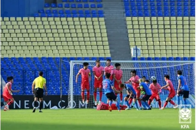 日本にゴールを許した韓国（大韓サッカー協会提供）＝（聯合ニュース）≪転載・転用禁止≫