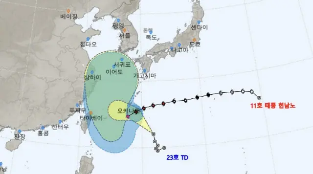 台風11号、朝鮮半島上陸？…韓国気象庁、予測シナリオ発表（画像提供:wowkorea）