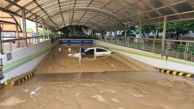 韓国・慶尚北道の浦項市にあるマンションで、7人が行方不明になった地下駐車場の現場（画像提供:wowkorea）