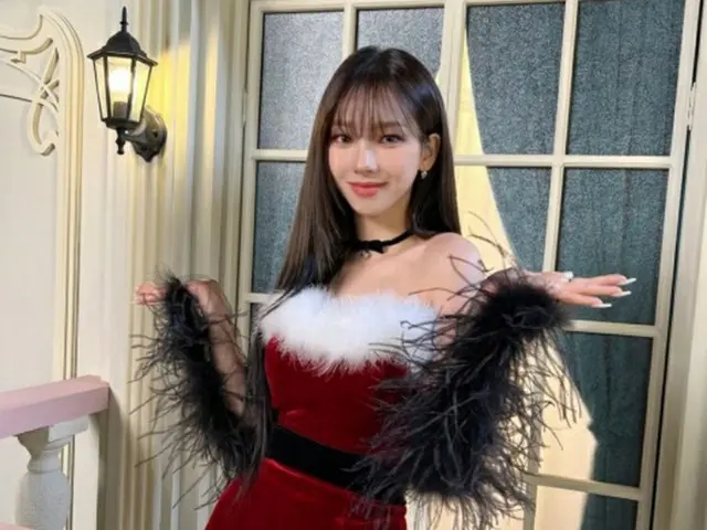 「aespa」KARINA、サンタのチューブトップドレスで“CGビジュアル”級「クリスマス女神」（画像提供:wowkorea）