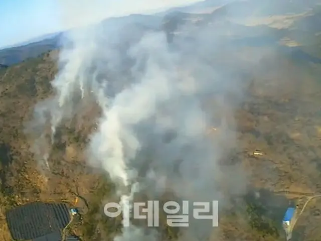 全羅南道高興郡で山火事...ヘリコプター5機など動員して鎮火中＝韓国（画像提供:wowkorea）