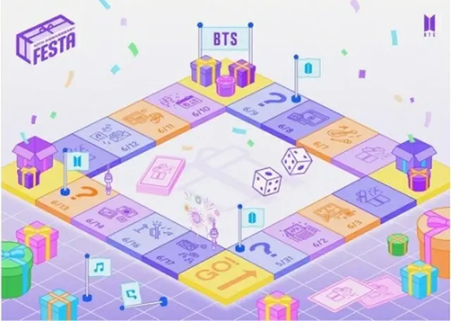 「2023　BTS　FESTA」のイベントカレンダー（ビッグヒットミュージック提供）＝（聯合ニュース）≪転載・転用禁止≫