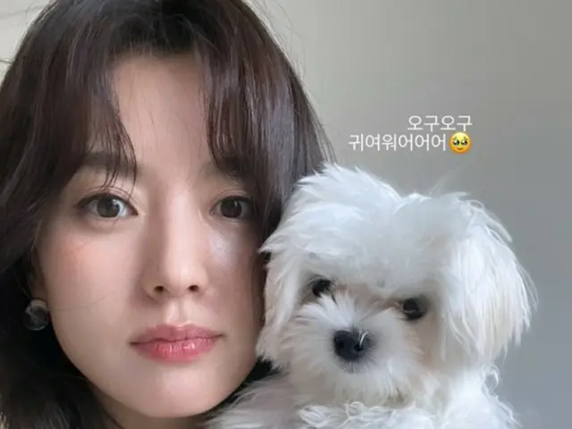 女優ハン・ヒョジュ、子犬を抱いたラブリーな姿1（画像提供:wowkorea）