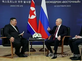 正恩氏「訪ロは非常に満足」　プーチン氏と祝電交換＝国交樹立７５年で