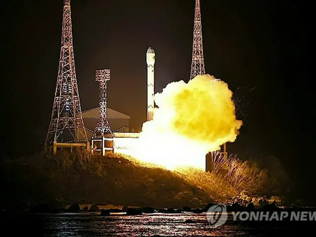 北朝鮮は軍事偵察衛星「万里鏡１号」を搭載した新型運搬ロケット「千里馬１型」を打ち上げ、成功したと明らかにした＝（朝鮮中央テレビ＝聯合ニュース）≪転載・転用禁止≫