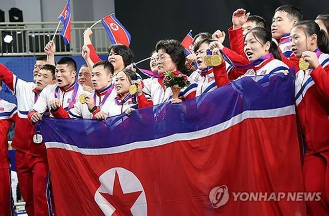 杭州アジア大会に出場した北朝鮮の重量挙げの選手ら（資料写真）＝（聯合ニュース）