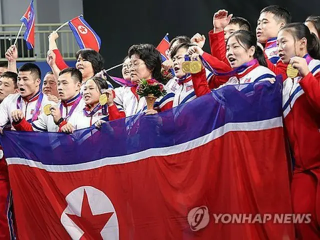 杭州アジア大会に出場した北朝鮮の重量挙げの選手ら（資料写真）＝（聯合ニュース）