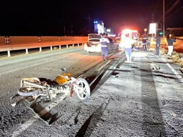 逆走していたバイクが車と衝突事故…70代の運転手死亡＝韓国慶州市