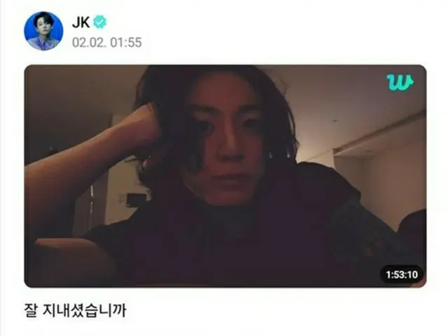 ＪＵＮＧ　ＫＯＯＫのＷｅｖｅｒｓｅ　ＬＩＶＥ「お元気ですか」（Ｗｅｖｅｒｓｅより）＝（聯合ニュース）≪転載・転用禁止≫