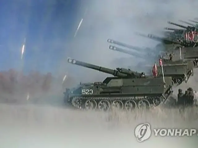 北朝鮮軍が海岸砲射撃を行ったことに対抗し、韓国軍も海上射撃訓練を実施した＝（聯合ニュースＴＶ）