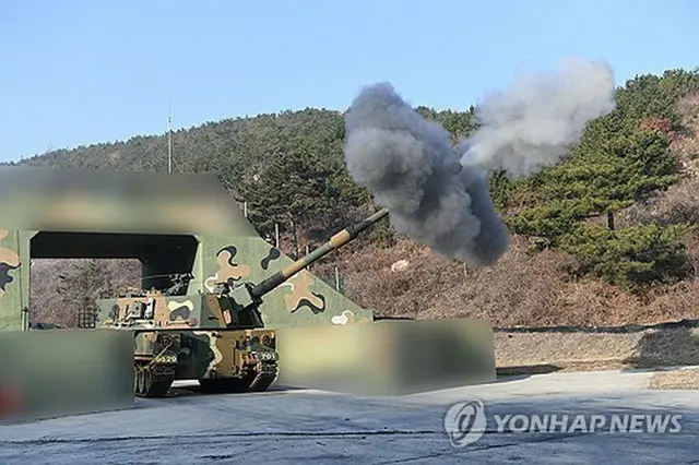 北朝鮮の砲撃に対抗し、韓国軍が５日、海上射撃訓練を実施した（国防部提供）＝（聯合ニュース）≪転載・転用禁止≫