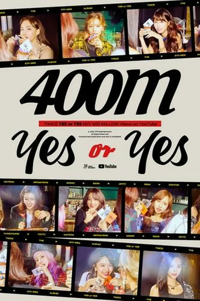 ＴＷＩＣＥ「ＹＥＳ　ｏｒ　ＹＥＳ」のＭＶが再生回数４億回を突破した（ＪＹＰエンターテインメント提供）＝（聯合ニュース）≪転載・転用禁止≫