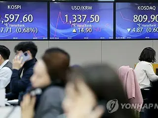 韓国総合株価指数が反落　２６００割れ