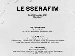 「LE SSERAFIM」、3rdミニアルバム「EASY」のトラックリスト公開！メンバー全員が曲作業に参加