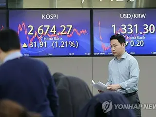 韓国総合株価指数　反落で始まる