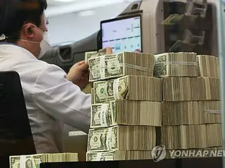 韓国の外貨準備高４１５７億ドル　前月比３千万ドル減少