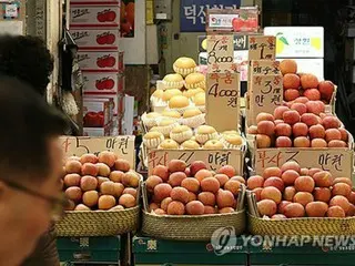 ２月の消費者物価上昇率３．１％　生鮮果物が押し上げ＝韓国