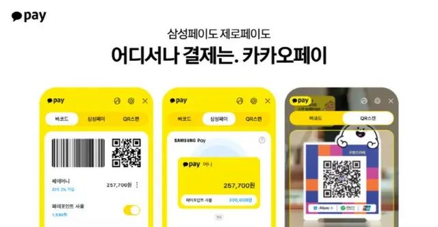 「カカオペイ」と「サムスンペイ」「ゼロペイ」が連動、実店舗での決済を強化＝韓国