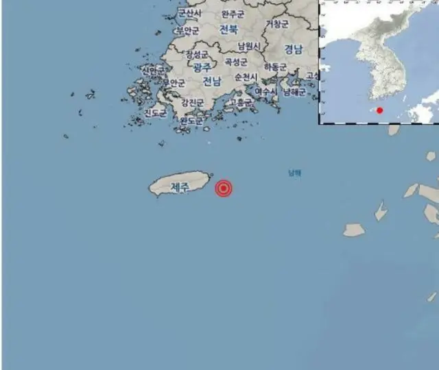 済州島西帰浦東51km海域でM2.0地震＝韓国