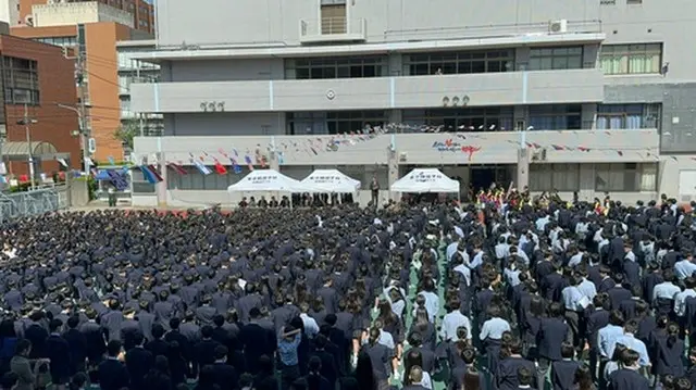 開校７０周年の記念式典（在日韓国大使館提供）＝（聯合ニュース）≪転載・転用禁止≫