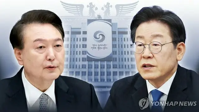 韓国の尹錫悦大統領（左）と野党「共に民主党」の李在明代表（コラージュ）＝（聯合ニュース）