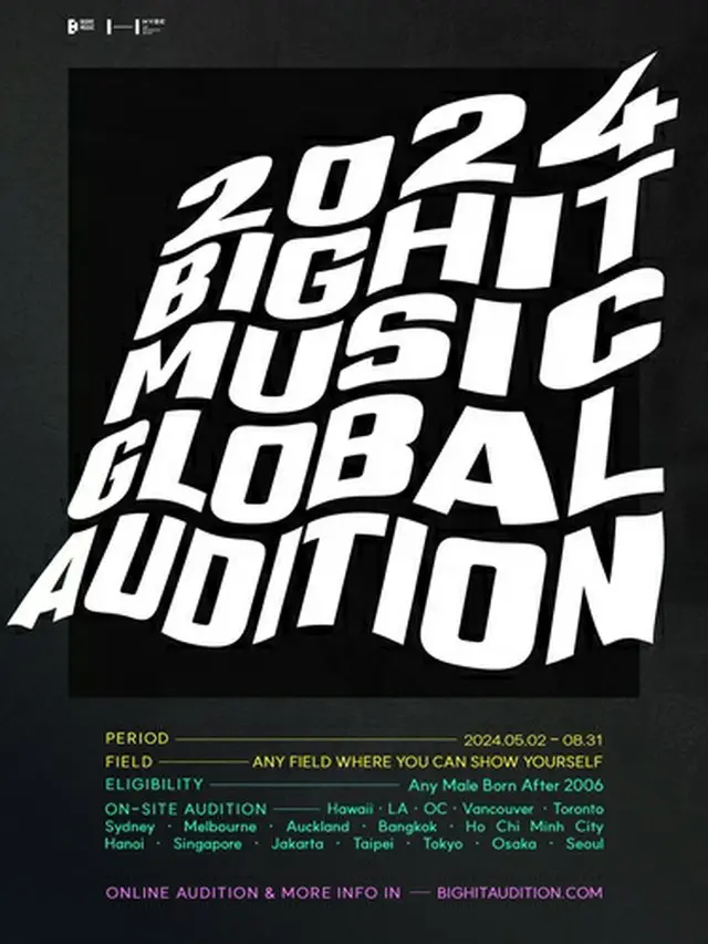 「２０２４　ＢＩＧＨＩＴ　ＭＵＳＩＣ　ＧＬＯＢＡＬ　ＡＵＤＩＴＩＯＮ」のポスター（ビッグヒットミュージック提供）＝（聯合ニュース）≪転載・転用禁止≫