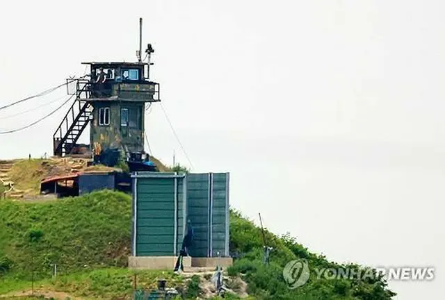 北朝鮮向け宣伝放送のための拡声器があった韓国軍施設＝７日、坡州（聯合ニュース）