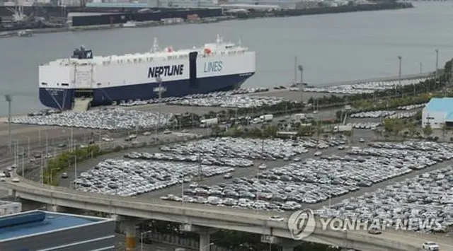 現代自動車蔚山工場の輸出船積み埠頭（資料写真）＝（聯合ニュース）