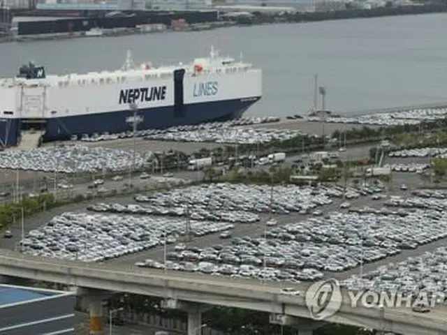 現代自動車蔚山工場の輸出船積み埠頭（資料写真）＝（聯合ニュース）