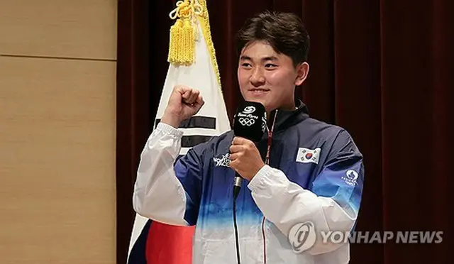 アーチェリー韓国代表の金済徳選手＝２６日、鎮川（聯合ニュース）